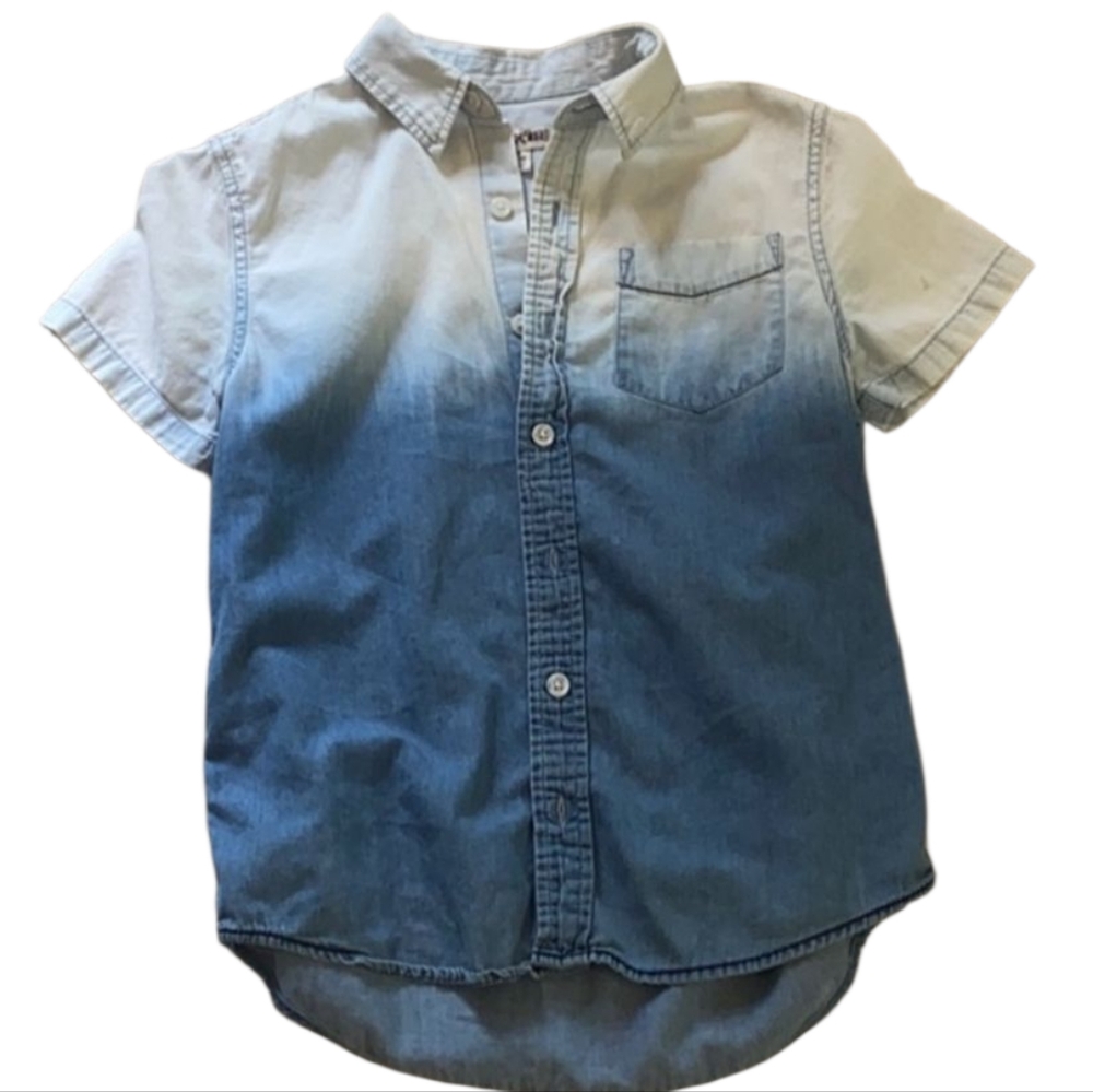 Cherokee Kids Blue and White Ombre Button Down Shirt - Picture 1 of 3